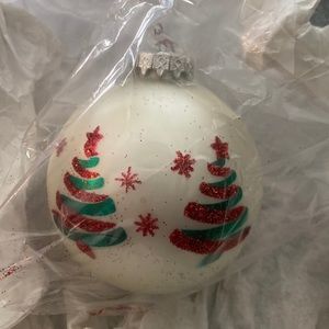 NWT - handcrafted Christmas ornament with red glitter!